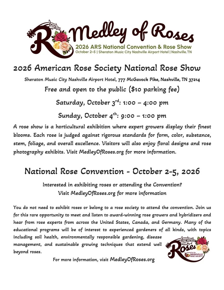 2026 ARS National Convention and Rose Show